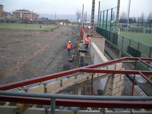 Estado de las obras del polideportivo El Fango en Bilbao